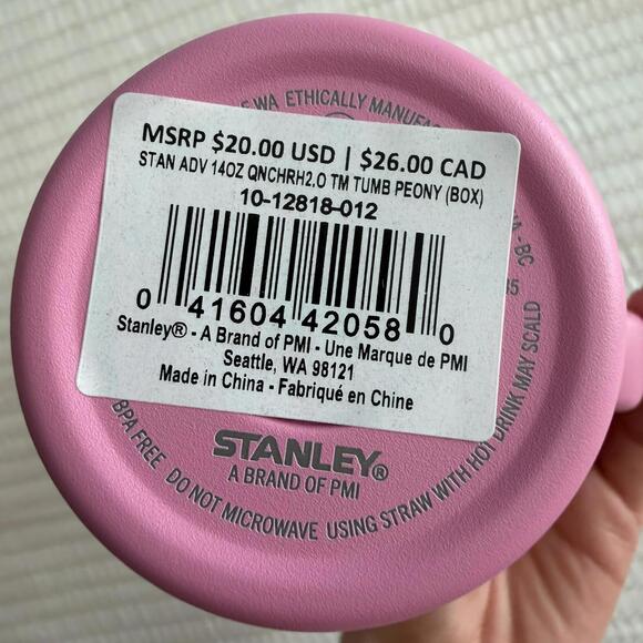 NWT Stanley 14 OZ Quencher H2.0 Travel Tumbler - Mini Size - Peony Pink - Picture 3 of 6